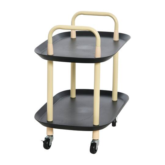 Hello Honey® Main + Mesa™ -Tier Modern Plastic and Metal Trolley
